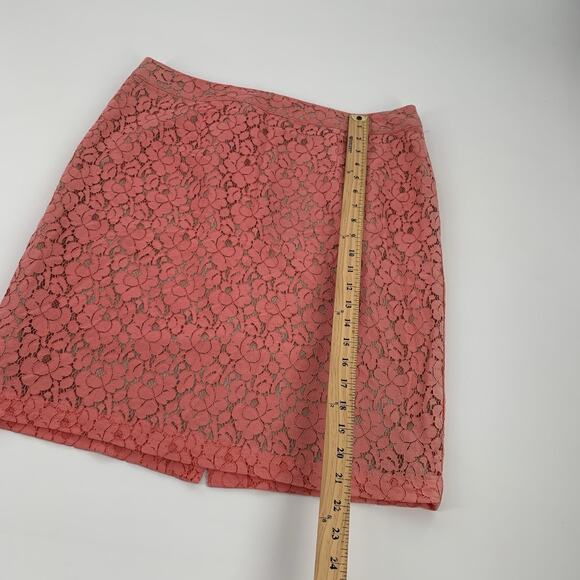 Apt 9 Full Lace Ombre Short Pencil Skirt Size 12 Womens Tangerine Orange Bright - Picture 8 of 8